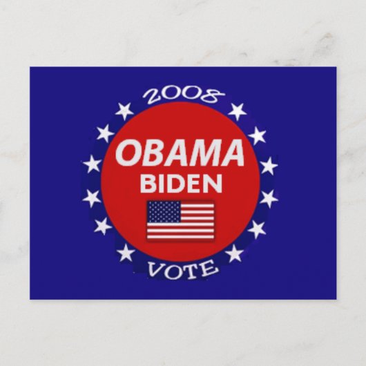 Obama Biden Stemming Briefkaart (Voorkant)