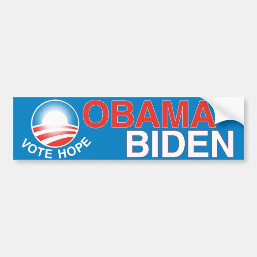 Obama Biden - Stemming: hoop Bumpersticker (Voorkant)