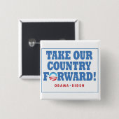 Obama-Biden TOCF Pin Vierkante Button 5,1 Cm (Voorkant /achterkant)