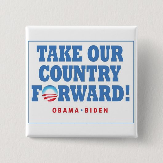 Obama-Biden TOCF Pin Vierkante Button 5,1 Cm (Voorkant)