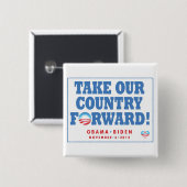 Obama-Biden TOCF & Vote Pin Pin Vierkante Button 5,1 Cm (Voorkant /achterkant)