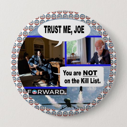 Obama & Biden: Vertrouw me Joe. Ronde Button 4,0 Cm (Voorkant)