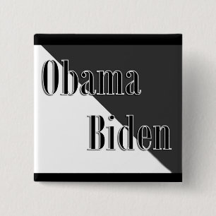 Obama Biden Vierkante Button 5,1 Cm