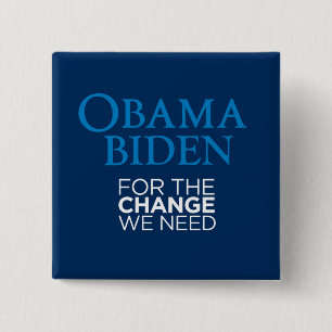 Obama Biden voor verandering die we nodig hebben Vierkante Button 5,1 Cm