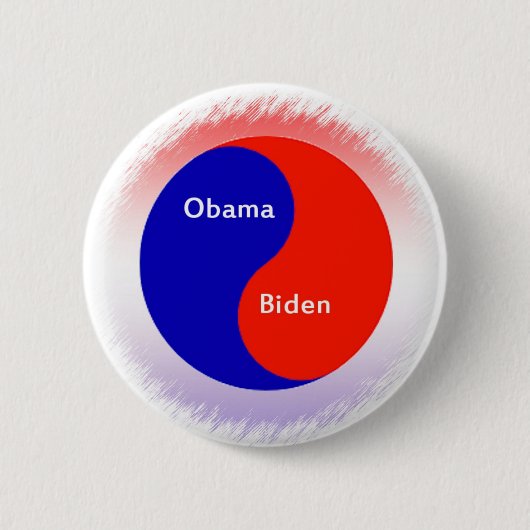 Obama ~ Biden Yin Yang Ronde Button 5,7 Cm (Voorkant)