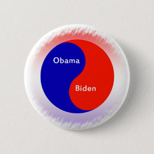 Obama ~ Biden Yin Yang Ronde Button 5,7 Cm