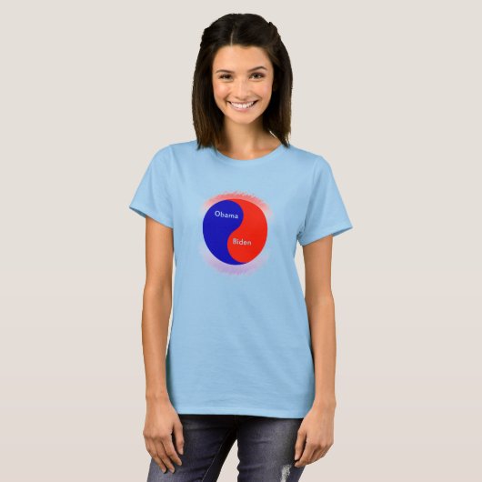 Obama ~ Biden Yin Yang T-shirt (Voorkant volledig)