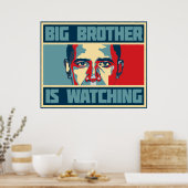 Obama Big Brother kijkt naar Poster (Keuken)