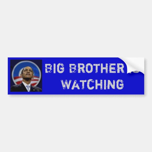 Obama - Big Brother kijkt uit Bumpersticker (Voorkant)