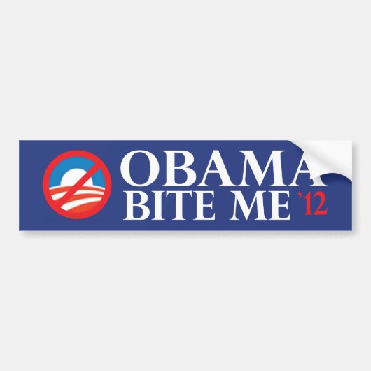 obama bijt me 12 bumpersticker (Voorkant)