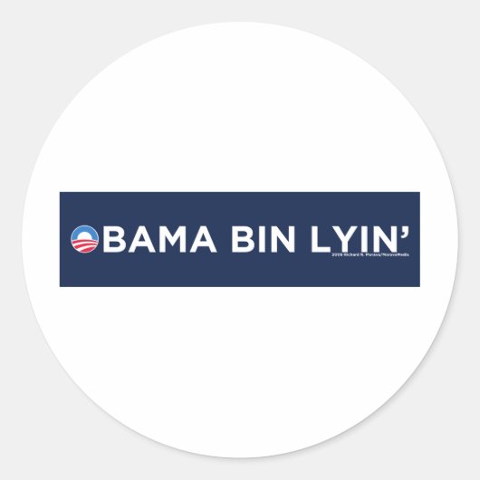 Obama bin Lyin' Ronde Sticker (Voorkant)