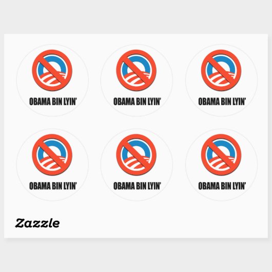 Obama bin lyin' ronde sticker (Vel)