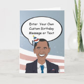 Obama Birthday Kaart - Pas je bericht aan - E (Voorkant)