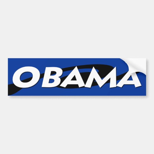Obama Black op Blue Swirl Design Bumpersticker (Voorkant)