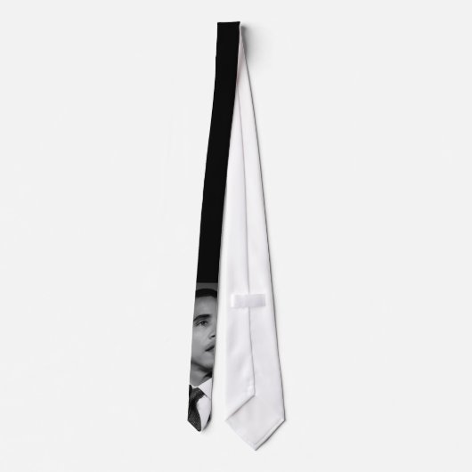 Obama Black/White Stropdas - Gepersonaliseerd (Achterkant)