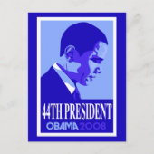 Obama Blue 44th President Briefkaart (Voorkant)