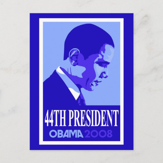 Obama Blue 44th President Briefkaart (Voorkant)