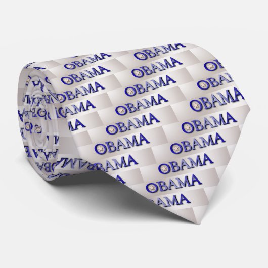 Obama Blue en Silver Inaugural Stropdas (Opgerold)