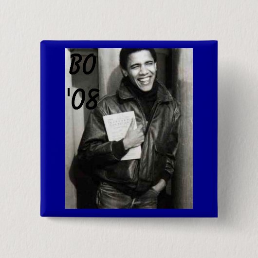 obama, BO'08 Vierkante Button 5,1 Cm (Voorkant)