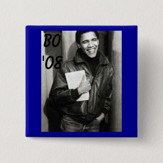obama, BO'08 Vierkante Button 5,1 Cm