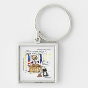 Obama & Bo Satirische Cartoon Cadeaus T-shirts & K Sleutelhanger