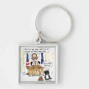 Obama & Bo Satirische Cartoon Cadeaus T-shirts & K Sleutelhanger