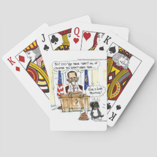 Obama & Bo Satirische Cartoon Cadeaus T-shirts & K Speelkaarten