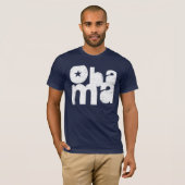 Obama Bold Square (marine) T-shirt (Voorkant volledig)