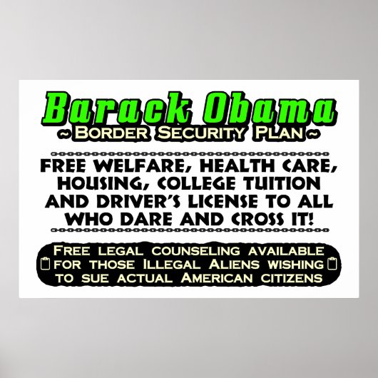 Obama Border Security Plan Poster (Voorkant)