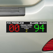 Obama Bowl - Officiële scores Bumpersticker (Op auto)