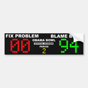 Obama Bowl - Officiële scores Bumpersticker