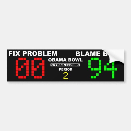 Obama Bowl - Officiële scores Bumpersticker (Voorkant)