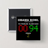 Obama Bowl - Officiële scores Vierkante Button 5,1 Cm (Voorkant /achterkant)