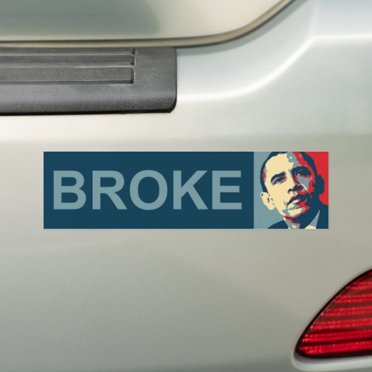 Obama: Broke Bumpersticker (Op auto)