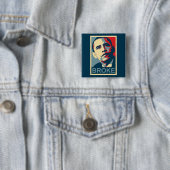 Obama: Broke Vierkante Button 5,1 Cm (In situ)