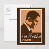 Obama Brown 44e President Briefkaart 3 (Voorkant / Achterkant)