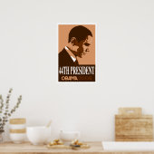 Obama Brown 44e President Poster 3 (Keuken)