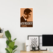 Obama Brown 44e President Poster 3 (Thuiskantoor)