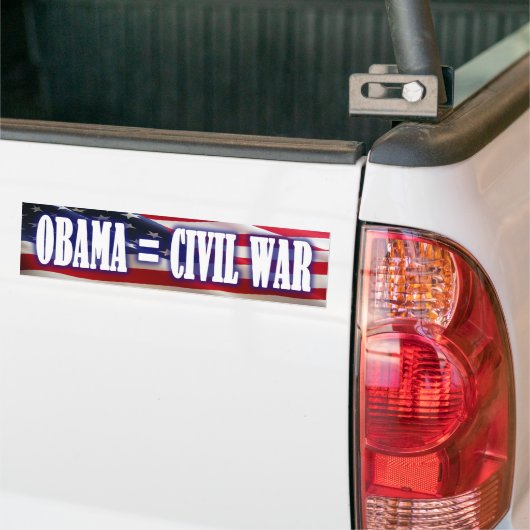 Obama = Bumpersticker burgeroorlog (Op Truck)