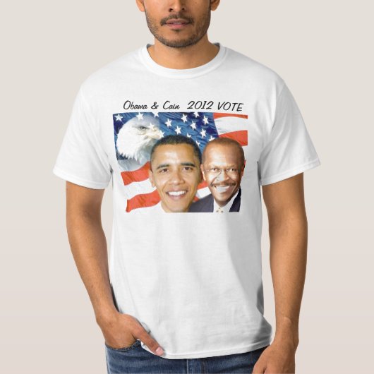 Obama & Cain 2012_ T-shirt (Voorkant)