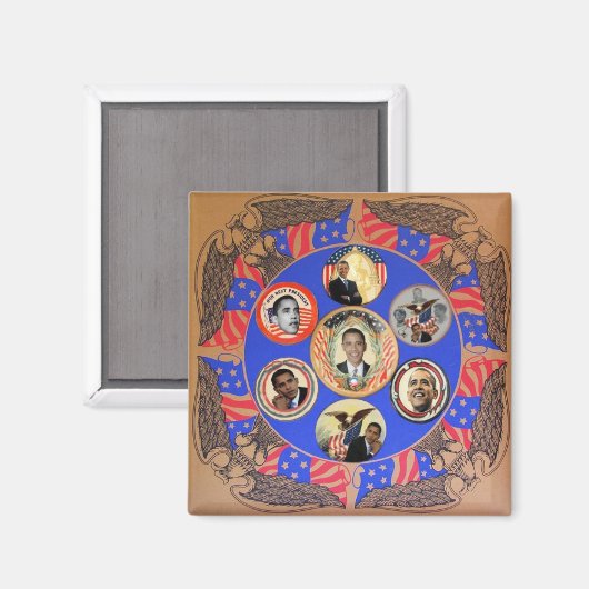 Obama caleidoscoop magneet (Voorkant / Achterkant)