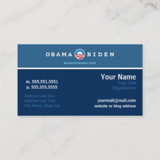 Obama Campaign Networking Card Visitekaartje