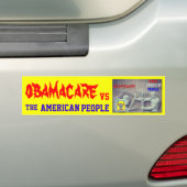 OBAMA CARE vs HET AMERIKAANSE VOLK Bumpersticker (Op auto)