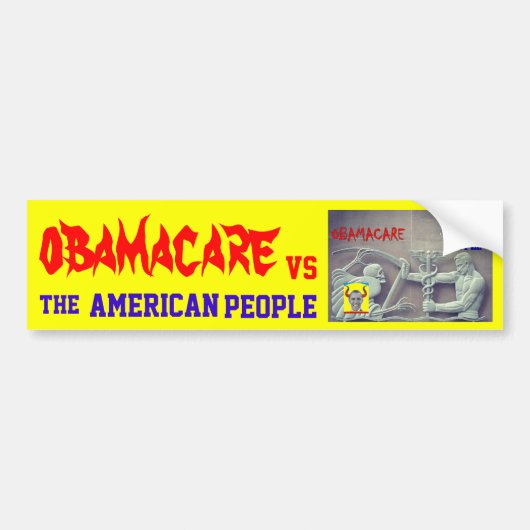 OBAMA CARE vs HET AMERIKAANSE VOLK Bumpersticker (Voorkant)