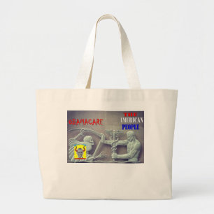 OBAMA CARE vs HET AMERIKAANSE VOLK Grote Tote Bag