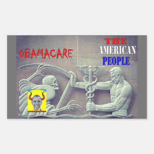OBAMA CARE vs HET AMERIKAANSE VOLK Rechthoekige Sticker