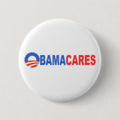 Obama Cares Ronde Button 5,7 Cm (Voorkant)