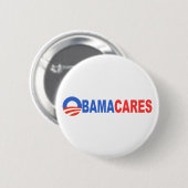 Obama Cares Ronde Button 5,7 Cm (Voorkant /achterkant)