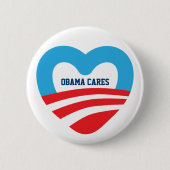 Obama Cares Ronde Button 5,7 Cm (Voorkant)