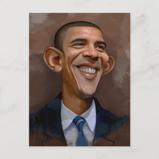 Obama Caricature Briefkaart (Voorkant)